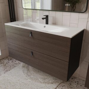 Изображение товара Тумба с раковиной Terminus Kontur KON101202200001O, 120 см, подвесная, цвет венге/графит