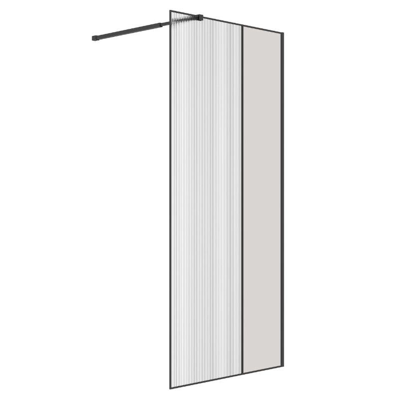 Изображение товара Душевая стенка Niagara NG-481-90FBLACK Walk-in 90 см черный матовый профиль