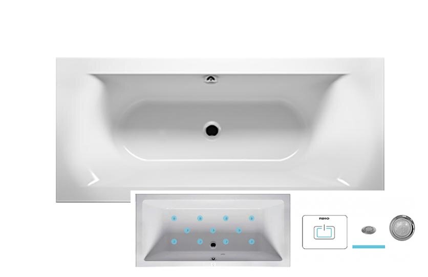 Изображение товара Гидромассажная ванна Riho Lima 180x80 см AIR с подсветкой и форсунками
