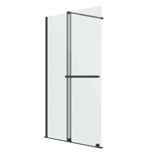 Изображение товара Душевая стенка Niagara Nova NG-671-90BLACK, 90 см, со свободным входом, стекло прозрачное, профиль черный матовый