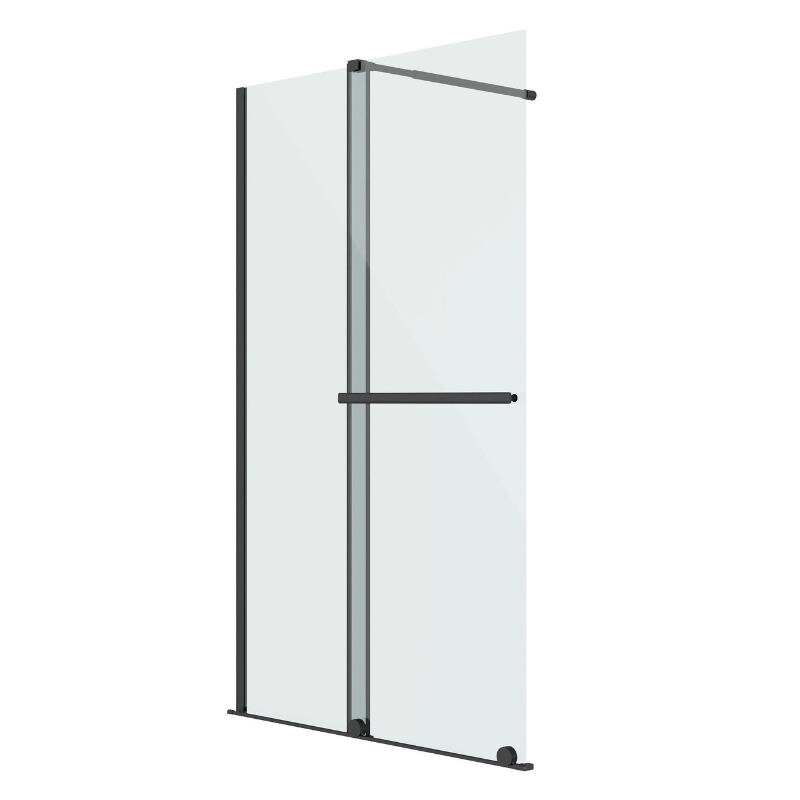 Изображение товара Душевая стенка Niagara Nova NG-671-10BLACK, 100 см, со свободным входом, стекло прозрачное, профиль черный матовый