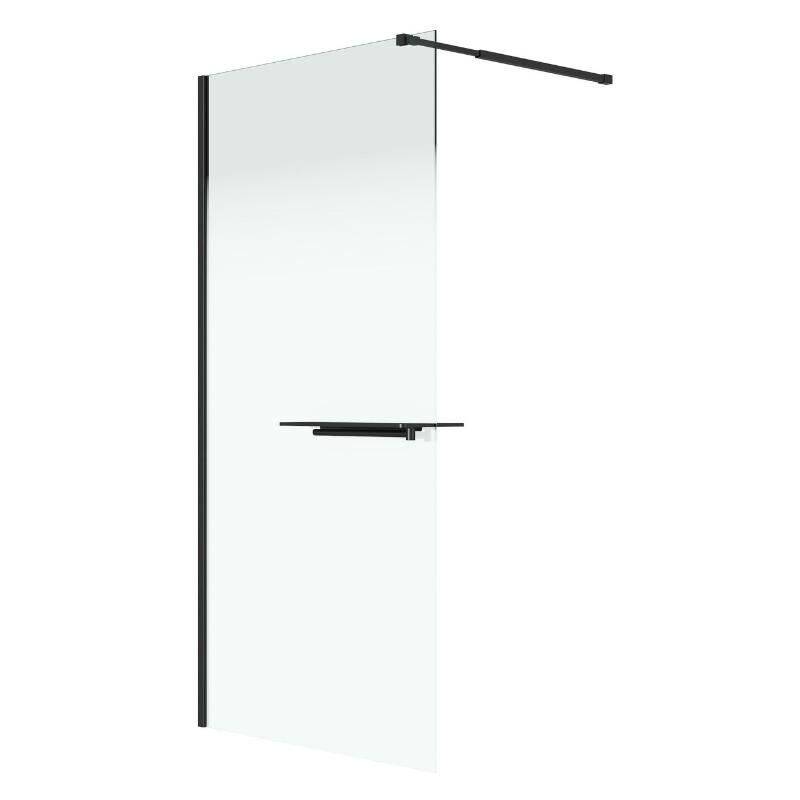 Изображение товара Душевая стенка Niagara Nova NG-582-12BLACK, 120 см, со свободным входом, стекло белый градиент, профиль черный матовый