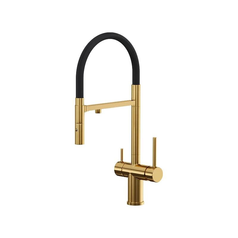 Изображение товара Смеситель для кухонной мойки Reflexion Lago RX9901GD, с подключением к фильтру, PVD золото брашированное