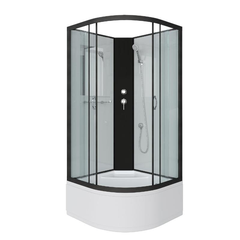 Изображение товара Душевая кабина Niagara Classic NG-6709-14BK, 100 x 100 см, высокий поддон, стекло матовое, профиль черный матовый