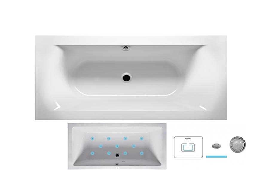 Изображение товара Гидромассажная ванна Riho Lima 160x70 см акрил белая с подсветкой и 10 форсунками
