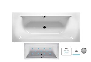 Изображение товара Гидромассажная ванна Riho Lima 160x70 см акрил белая с подсветкой и 10 форсунками