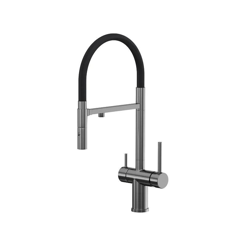 Изображение товара Смеситель для кухонной мойки Reflexion Lago RX9901BL, с подключением к фильтру, PVD оружейная сталь