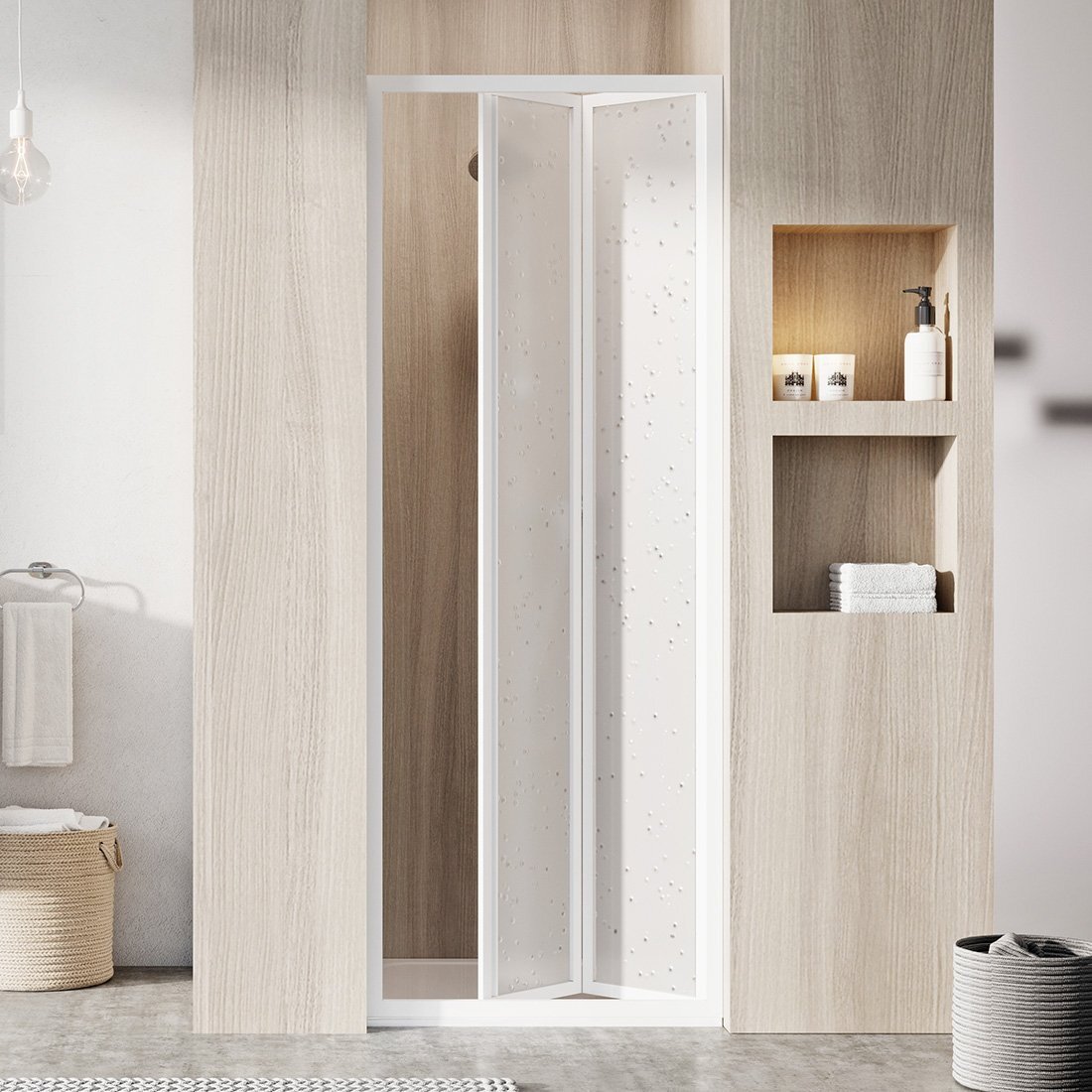 Изображение товара Душевая дверь Ravak Supernova SDZ2, профиль белый, витраж перл, 01V1010011