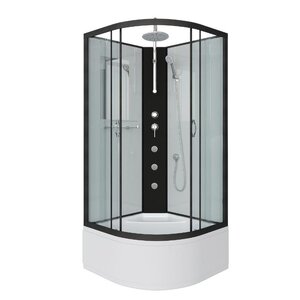 Изображение товара Душевая кабина Niagara Classic NG-6709-14BKTG, 100 x 100 см, высокий поддон, стекло матовое, профиль черный матовый