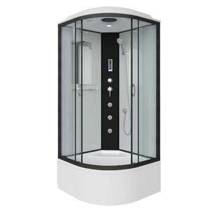 Изображение товара Душевая кабина Niagara Classic NG-6709-14F, 100 x 100 см, с крышей, высокий поддон, стекло матовое, профиль черный матовый