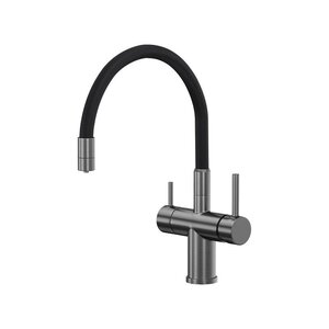 Изображение товара Смеситель для кухонной мойки Reflexion Lago RX9902BL, с подключением к фильтру, PVD оружейная сталь