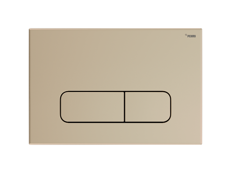 Изображение товара Клавиша смыва Рехау Nova Ellipse 001 19102151001 механическая золото матовое