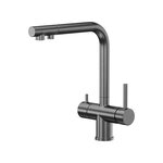 Смеситель для кухонной мойки Reflexion Lago RX9903BL, с подключением к фильтру, PVD оружейная сталь - фото 1