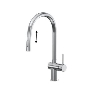 Изображение товара Смеситель для кухонной мойки Reflexion Lago RX9904SS, с вытяжным изливом, PVD полированная сталь