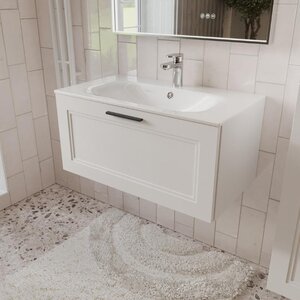 Изображение товара Тумба с раковиной Terminus Classik CLA10801900301O, 80 см, подвесная, цвет белый