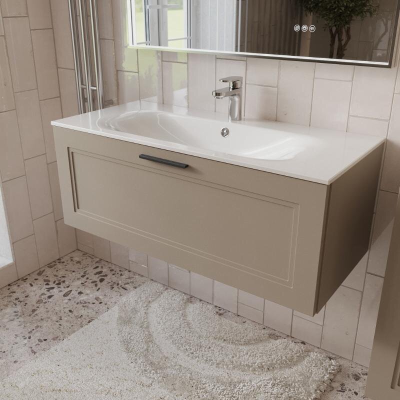 Изображение товара Тумба с раковиной Terminus Classik CLA101001200501O, 100 см, подвесная, цвет капучино