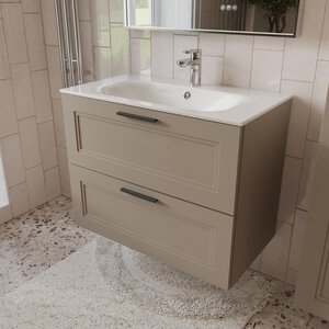 Изображение товара Подвесная тумба с раковиной Terminus Classik 80 см капучино