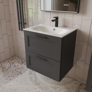 Изображение товара Тумба с раковиной Terminus Classik 60 см подвесная серый Россия