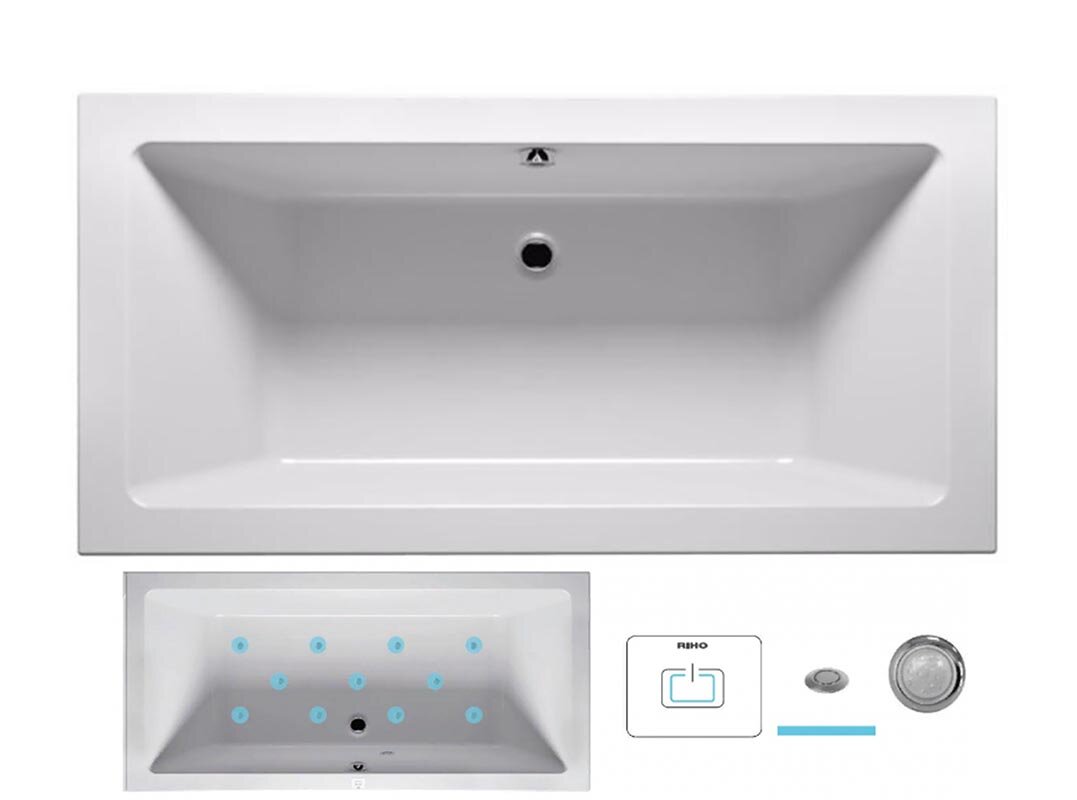 Изображение товара Гидромассажная ванна Riho Lugo 180x90 см с подводной подсветкой и 11 форсунками