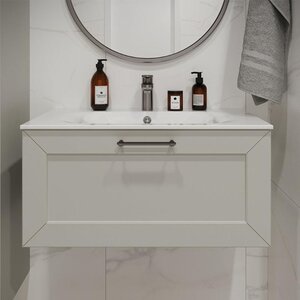 Изображение товара Тумба с раковиной Terminus Victoria VIC10801900301O, 80 см, подвесная, цвет белый