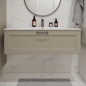 Изображение товара Тумба с раковиной Terminus Victoria VIC101201900101O, 120 см, подвесная, цвет айвори