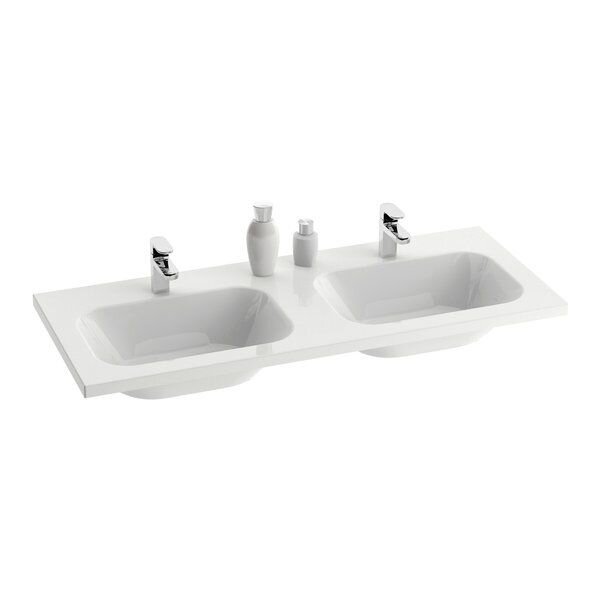 Изображение товара Раковина Ravak Chrome 120х49 см двойная белая искусственный камень