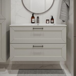 Изображение товара Тумба с раковиной Terminus Victoria VIC101002900301O, 100 см, подвесная, цвет белый