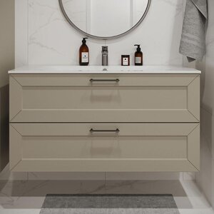 Изображение товара Тумба с раковиной Terminus Victoria VIC101202900101O, 120 см, подвесная, цвет айвори