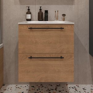 Изображение товара Тумба с раковиной Terminus VEN10602300001O 60 см подвесная дуб