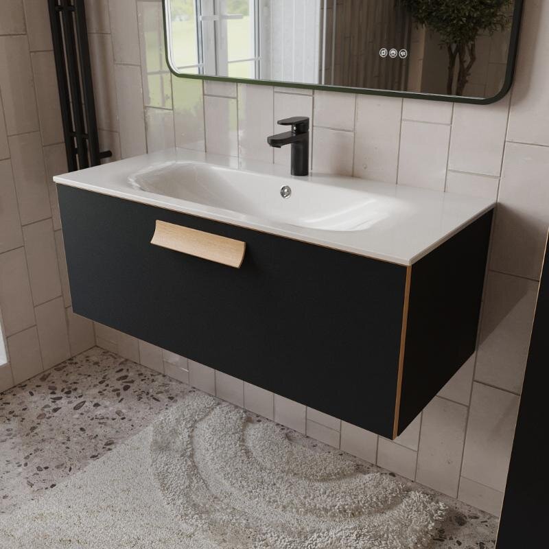 Изображение товара Тумба с раковиной Terminus Noto NOT101001099901O подвесная 100 см черный