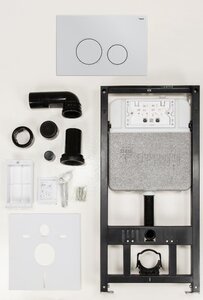 Изображение товара Инсталляция для унитаза Рехау Novaflow 19101051001, с клавишей Nova Orb 001, белая