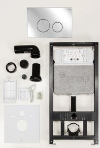 Изображение товара Инсталляция для унитаза Рехау Novaflow 19101061001, с клавишей Nova Orb 001, хром