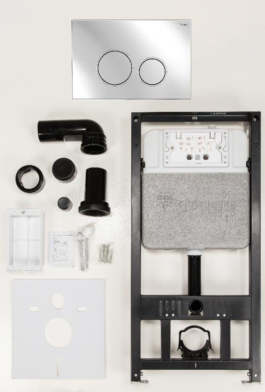 Изображение товара Инсталляция для унитаза Рехау Novaflow 19101061001 с клавишей Nova Orb хром