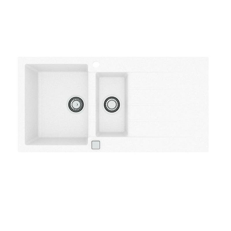 Изображение товара Alveus Cadit 80 1000x500 мм кухня двухсекционная искусственный камень белый матовый