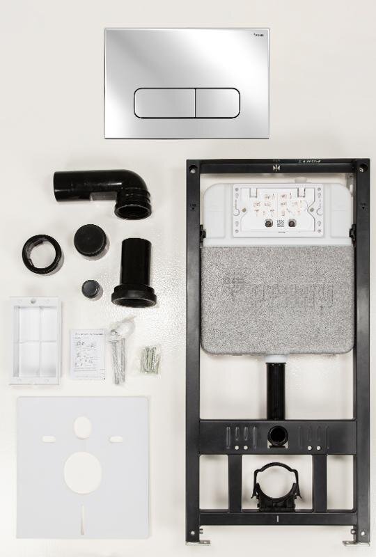 Изображение товара Инсталляция для унитаза Рехау Novaflow 19101091001 хром с клавишей Nova Ellipse