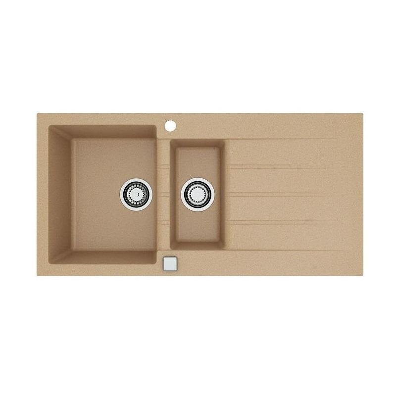 Изображение товара Alveus Cadit 80 1140602 кухонная мойка две чаши 1000х500 мм бежевый Granital Изображение товара Alveus Cadit 80 1140602 кухонная мойка две чаши 1000х500 мм бежевый Granital