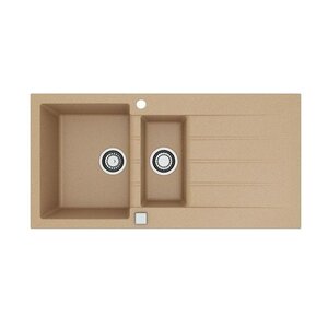 Изображение товара Alveus Cadit 80 1140602 кухонная мойка две чаши 1000х500 мм бежевый Granital