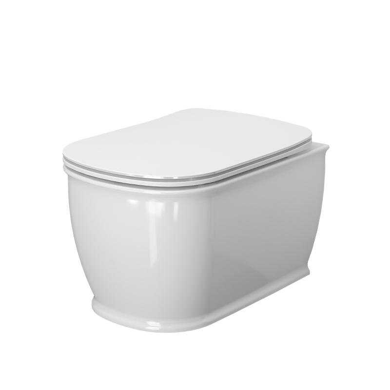 Изображение товара Подвесной унитаз Ambassador Royal 263K19002RS, безободковый, с сиденьем микролифт, цвет белый