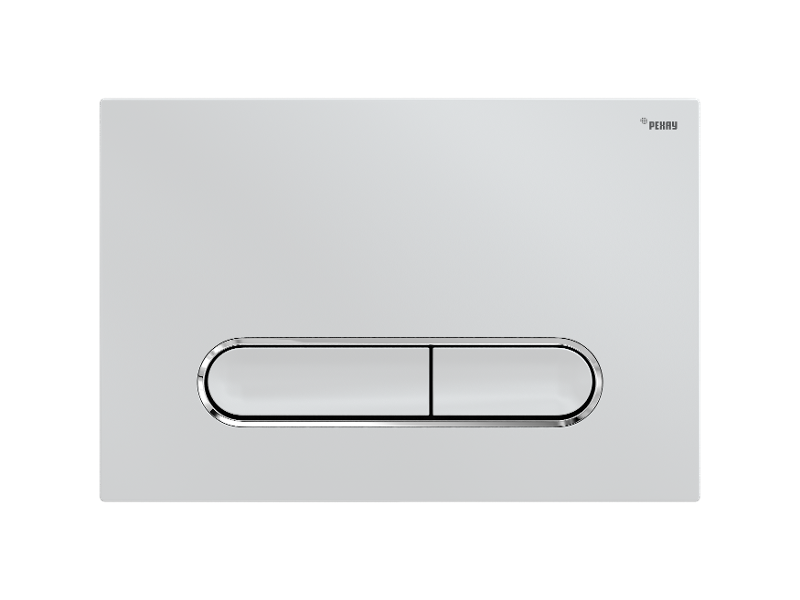 Изображение товара Клавиша смыва Рехау Nova Ellipse 002 механическая белая хром для унитаза