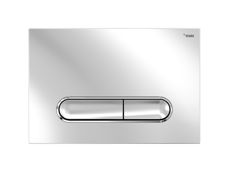 Изображение товара Клавиша смыва Рехау Nova Ellipse 002 механическая хром для унитаза