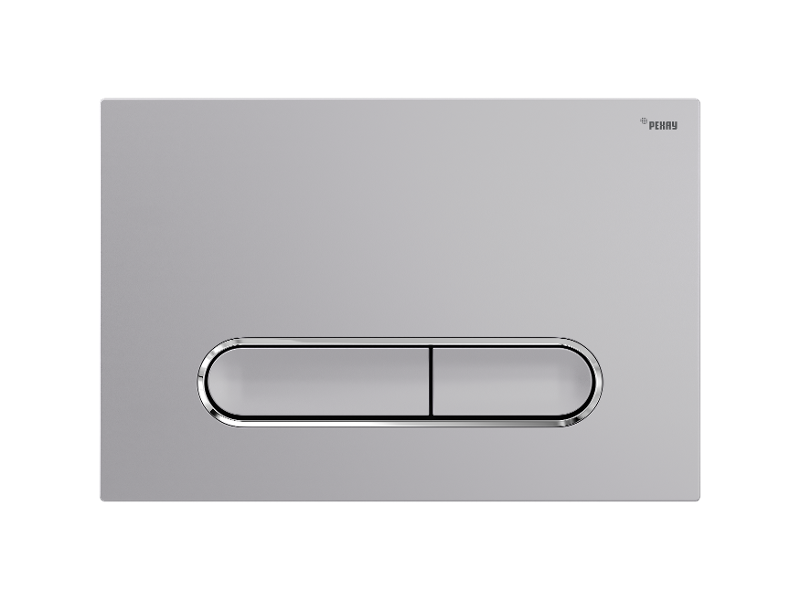 Изображение товара Клавиша смыва Рехау Nova Ellipse 002 19102421001, механическая, серебристый матовый/хром