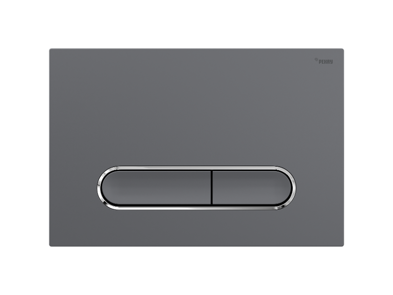 Изображение товара Клавиша смыва Рехау Nova Ellipse 002 механическая графит матовый хром