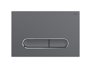 Изображение товара Клавиша смыва Рехау Nova Ellipse 002 19102431001, механическая, графит матовый/хром