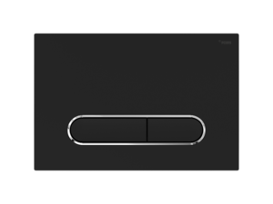 Изображение товара Клавиша смыва Рехау Nova Ellipse 002 19102441001, механическая, черный матовый/хром
