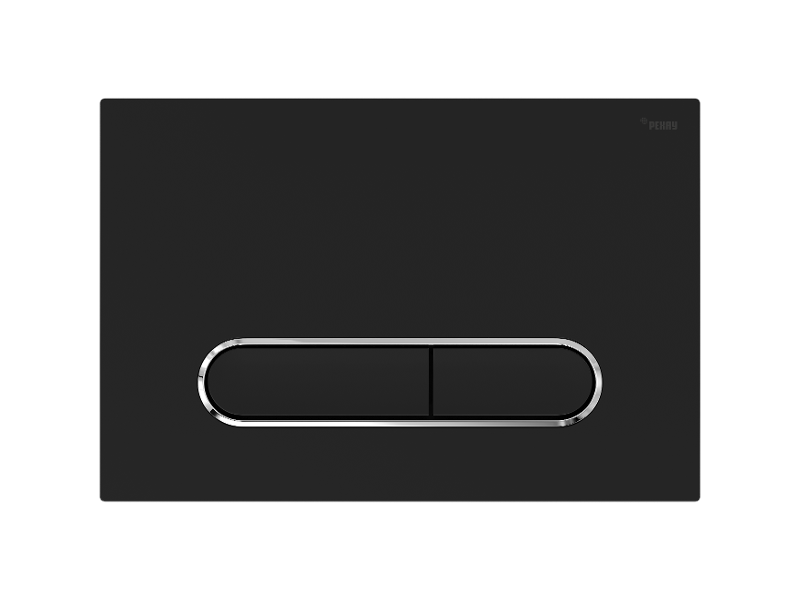 Изображение товара Клавиша смыва Рехау Nova Ellipse 002 19102441001 механическая черный матовый хром