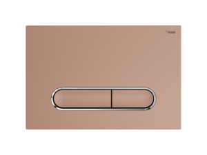 Изображение товара Клавиша смыва Рехау Nova Ellipse 002 19102461001, механическая, розовое золото матовое/хром