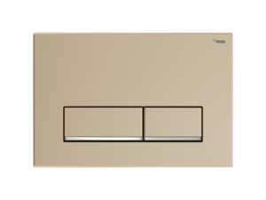 Изображение товара Клавиша смыва Рехау Nova Long 002 19102551001, механическая, золото матовое/хром