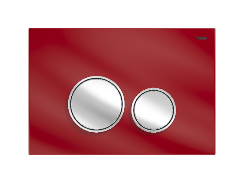 Изображение товара Клавиша смыва Рехау Nova Orb Glass 19102921001 механическая двухрежимная с стеклом