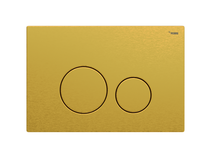 Изображение товара Клавиша смыва Рехау Nova Orb Steel 19102661001, механическая, с покрытием против отпечатков пальцев, титановое золото брашированное