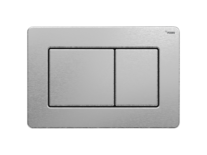 Изображение товара Клавиша смыва Рехау Nova Quad Steel 19102701001, механическая, с покрытием против отпечатков пальцев, сталь брашированная